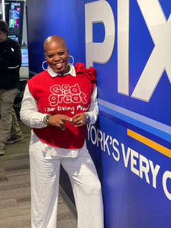 Red and White Rough Around Sweatshirt